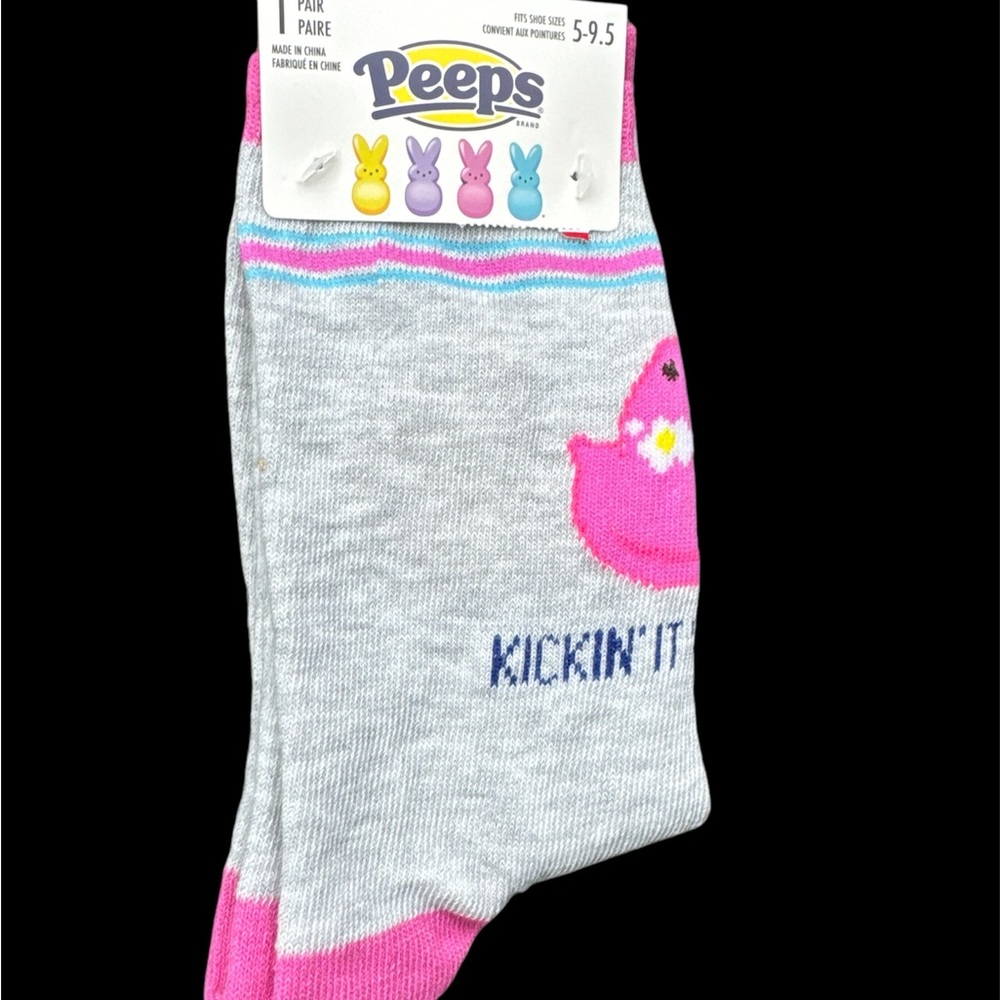 Peeps Gray and Pink Socks